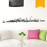 WANDKINGS Wandtattoo - Skyline Istanbul (ohne Fluss) - 120 x 20 cm - Pastellorange - Wähle aus 6 Größen & 35 Farben