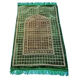 weicher Gebetsteppich 110 x 70 cm, mit Muster in grün